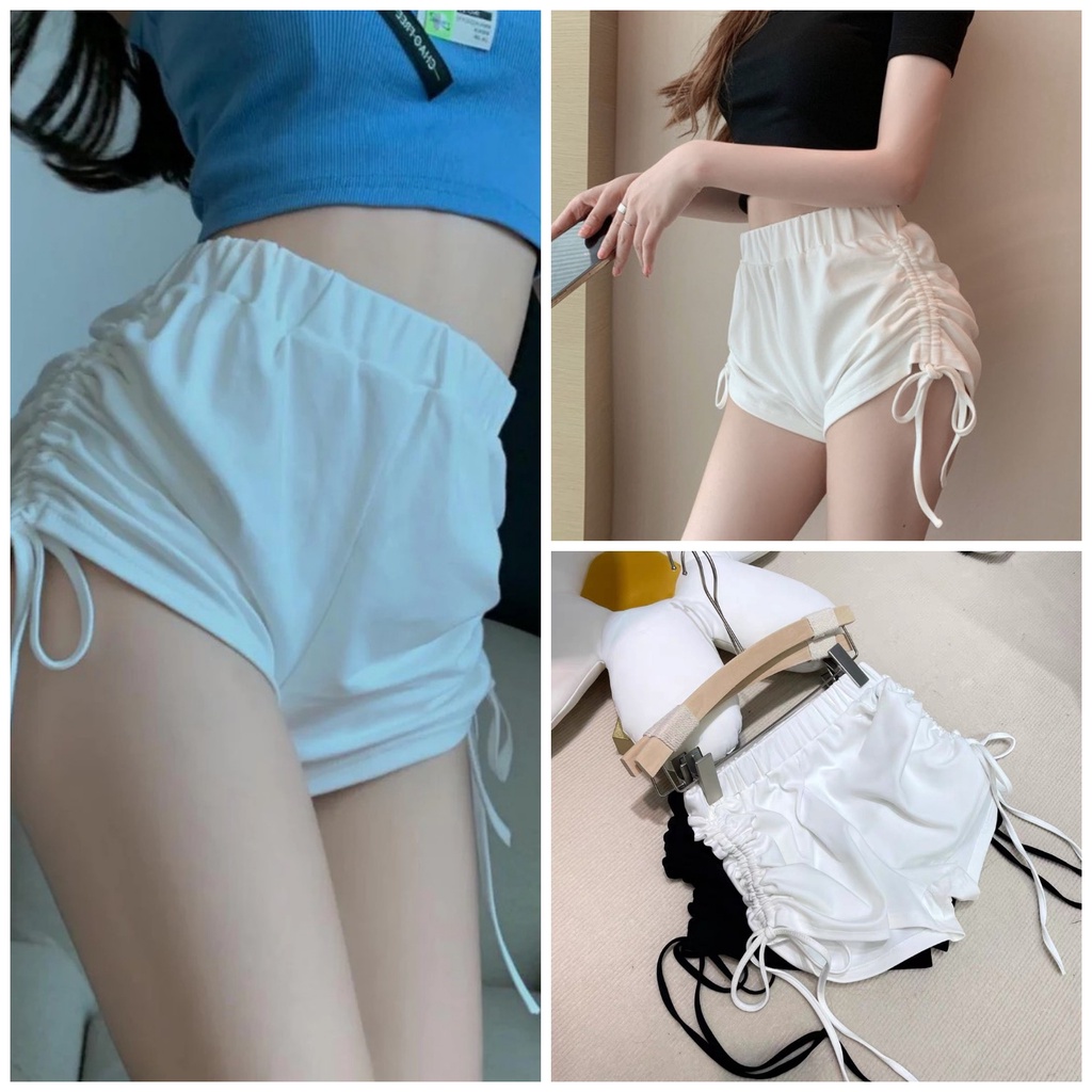 [Hot titok] Quần đùi rút dây mặc nhà quần tập Gym, yoga, aerobic, tập thể dục chất thun lạnh