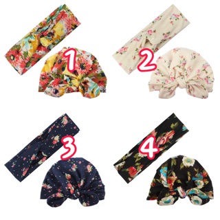 Set turban băng đô cặp đôi cho mẹ và bé a0091