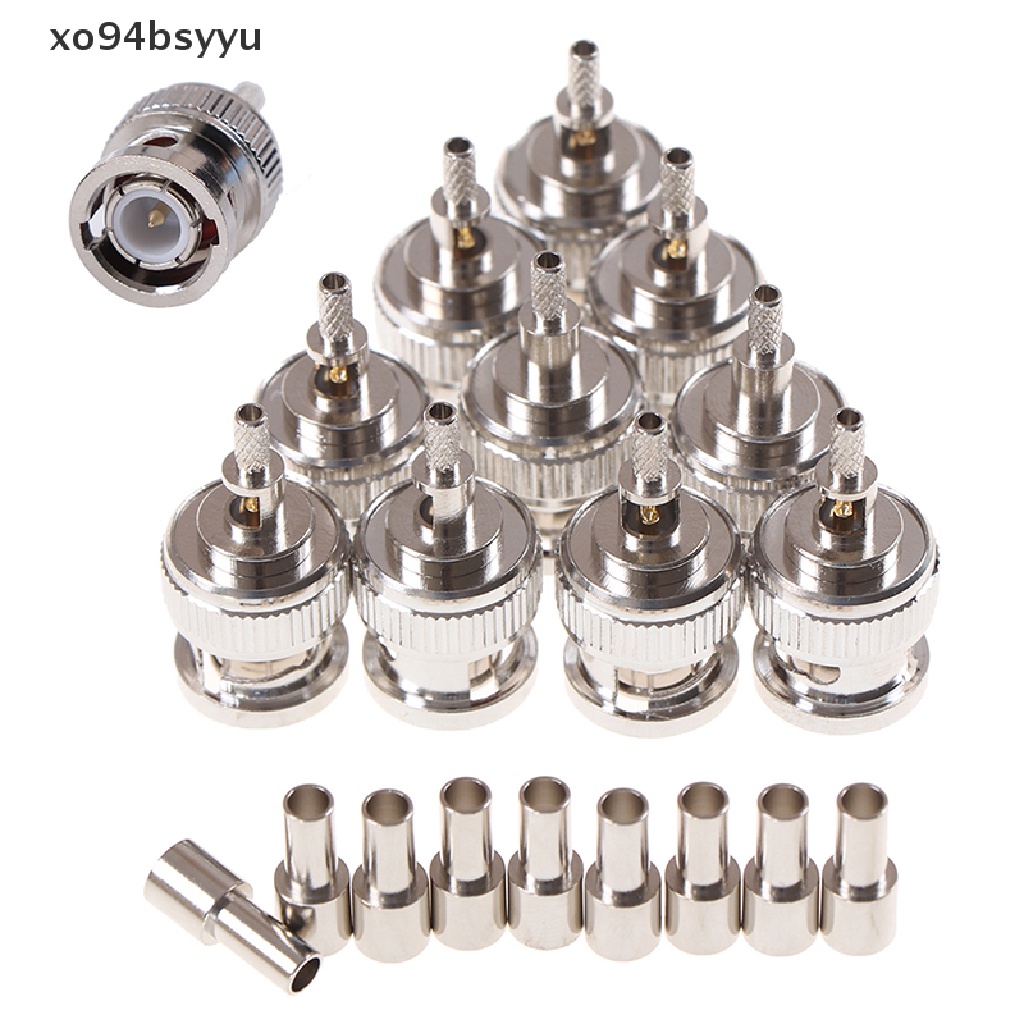Set 10 Đầu Nối Cáp Cửa Sổ Phích Cắm BNC Xo94Bsyu RG316 RG174 RG179 LMR100 Chuyên Dụng