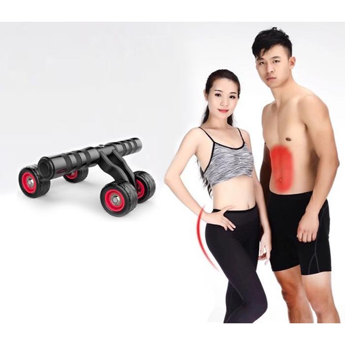 [FREESHIP] Dụng cụ tập thể dục đa năng, Con Lăn Tập Bụng Tại Nhà 4 Bánh Không kèm Chặn