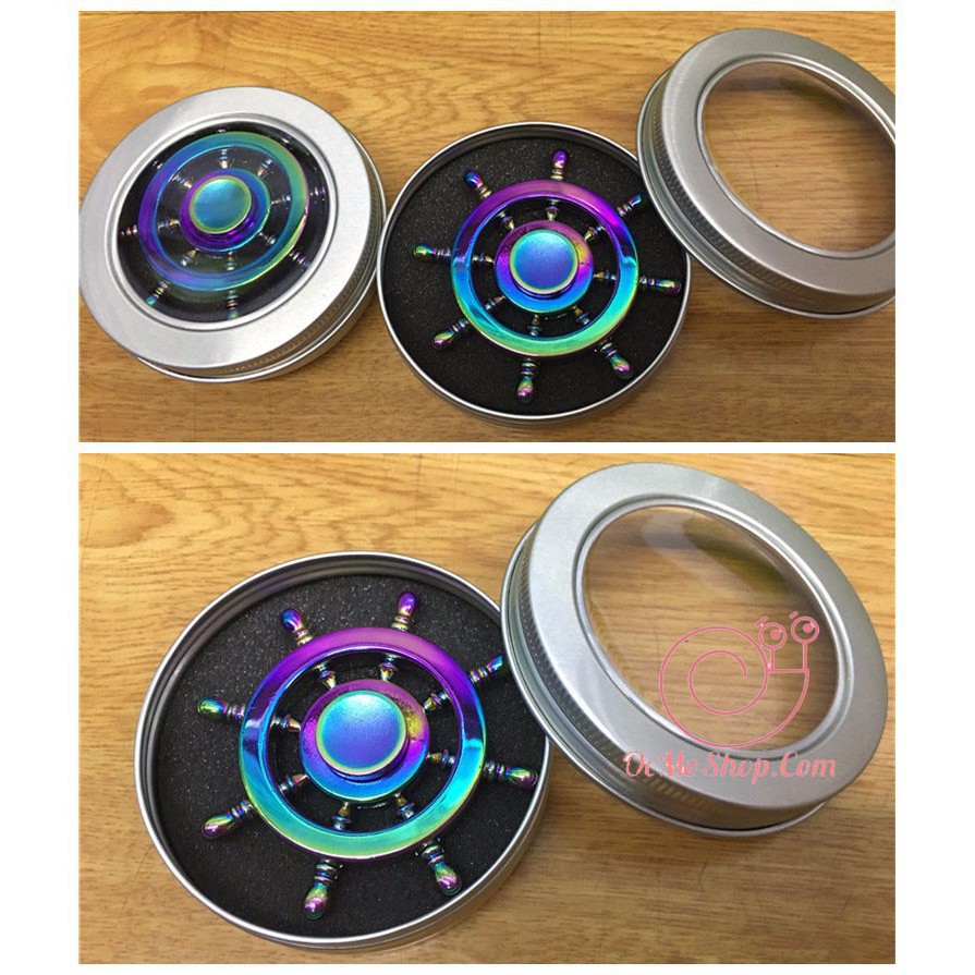 Con Quay Hand Spinner Bánh Lái Phản Quang Kim Loại Cao Cấp