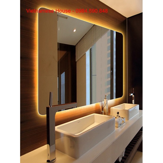 Gương phòng tắm đèn led cảm ứng cao cấp 50/70cm (Vietnamese House)