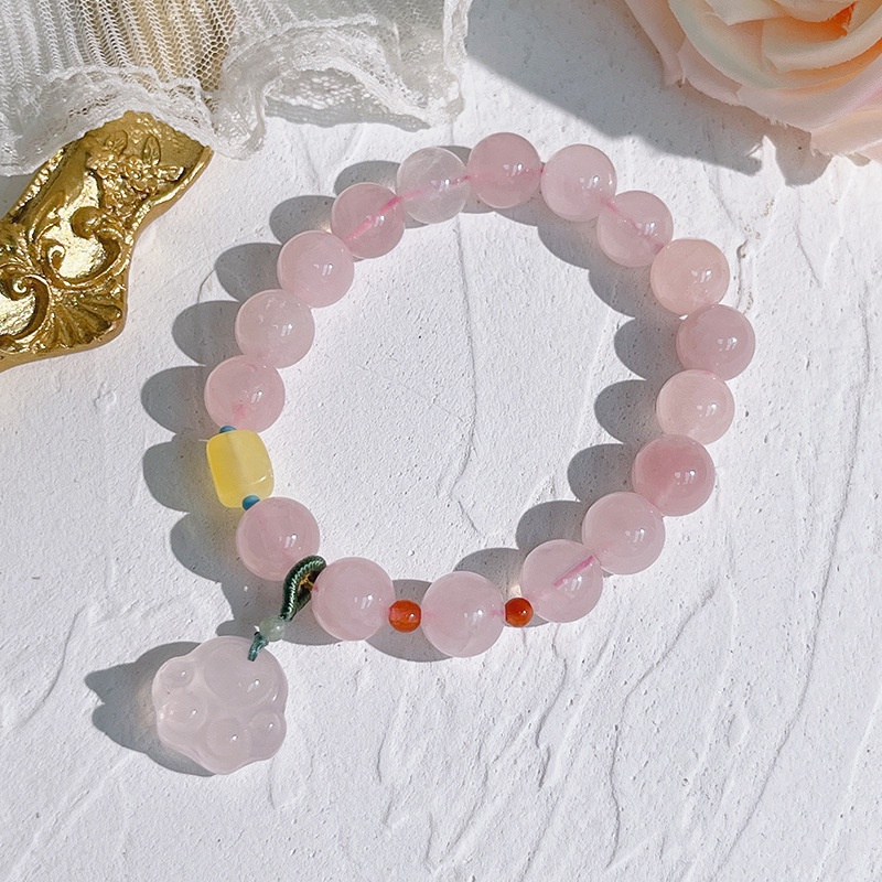 [Hàng Mới] Vòng Đeo Tay Thiết Kế Hình Móng Vuốt Mèo Đính Pha Lê Hồng