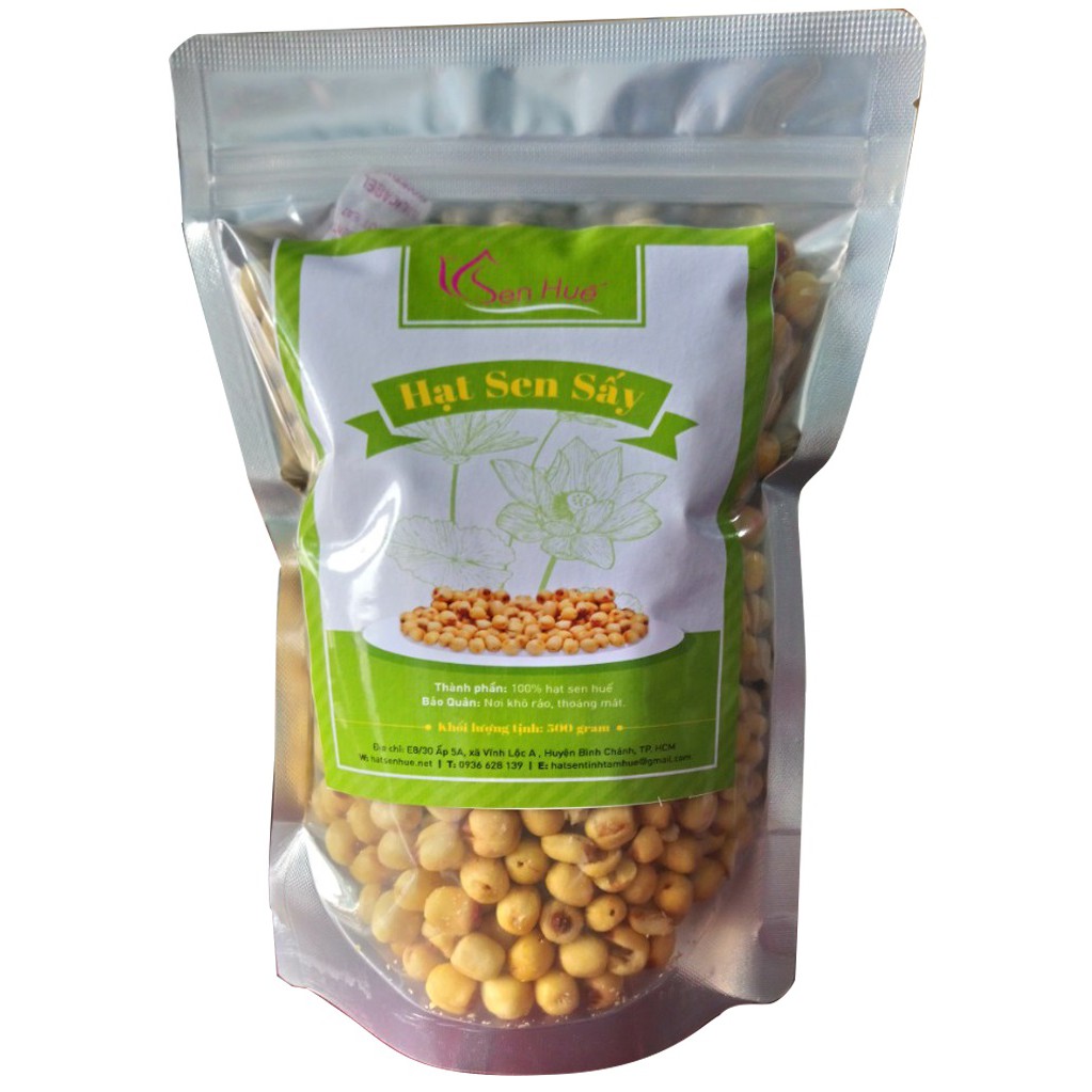 Hạt sen huế sấy giòn ăn liền 250gr/500gr/1kg Senhuefood, giòn rụm, không đường, thơm ngon