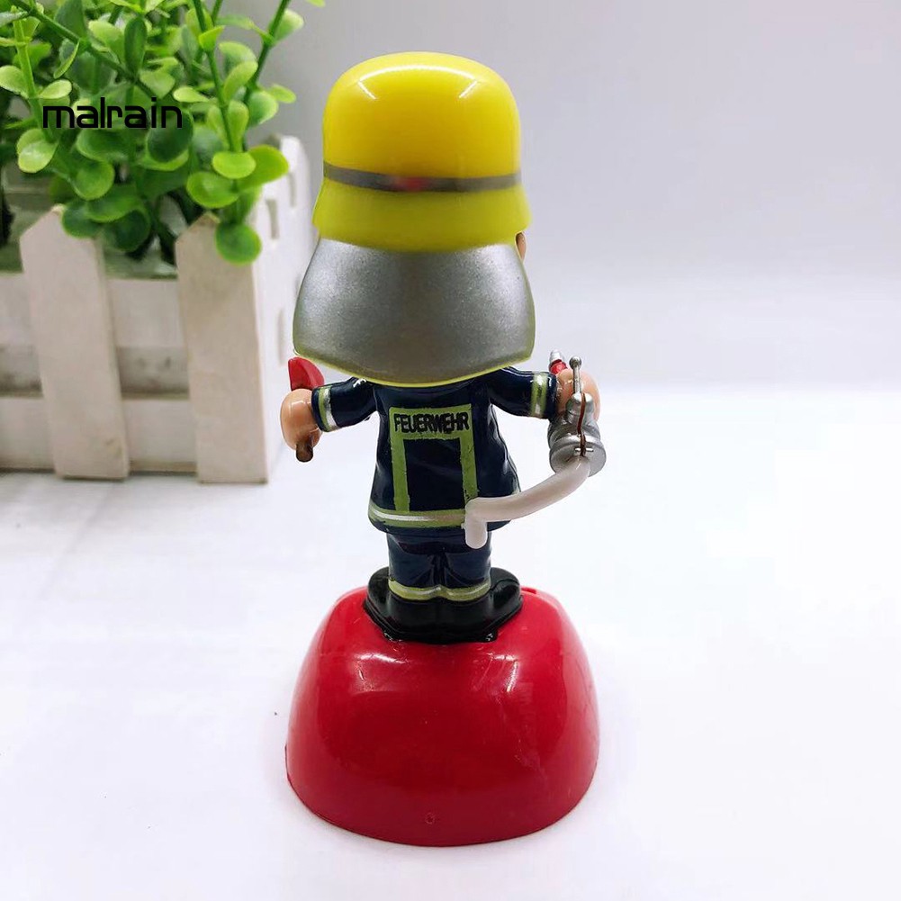 Phụ Kiện Trang Trí Nội Thất Xe Hơi Hình Lính Cứu Hỏa Bằng Năng Lượng Mặt Trời