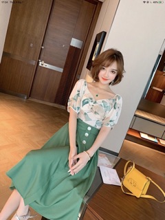 Set áo và chân váy lụa cao cấp. Nhập QC
