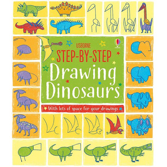 Sách - Anh: Step-by-step Drawing Dinosaurs