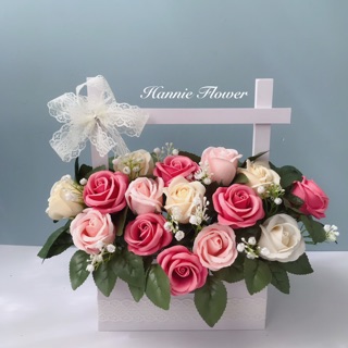 [Hannie Flower] Giỏ hoa sáp phối baby