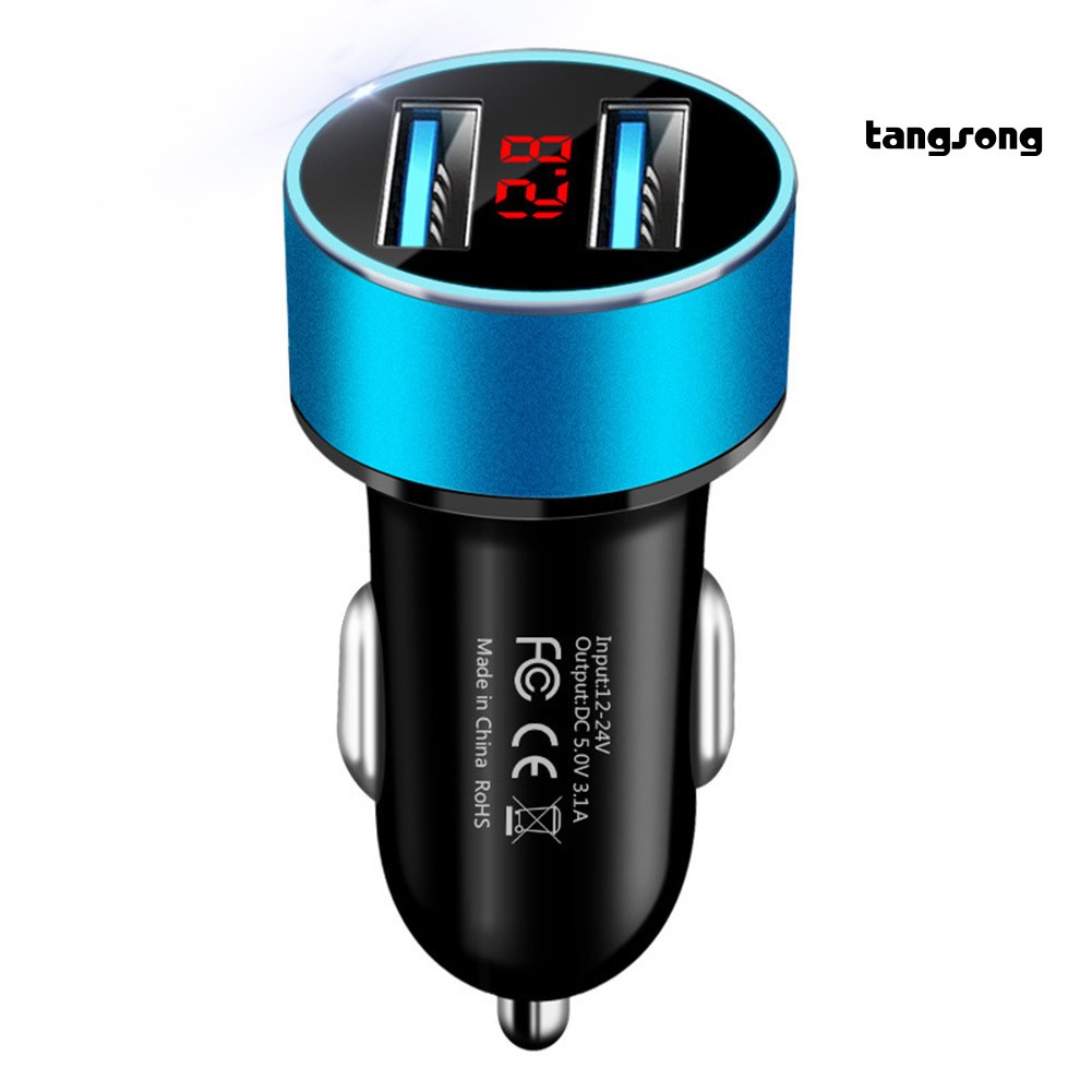 Ts + Cổng Sạc Usb Kép 3.1a Cho Xe Hơi