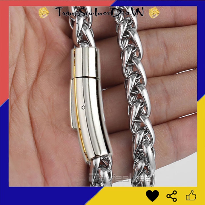 Dây chuyền nam cao cấp kiểu xoắn khóa Vip 6mm bằng inox sáng đẹp, không đen, không gỉ, thể hiện đẳng cấp phái mạnh
