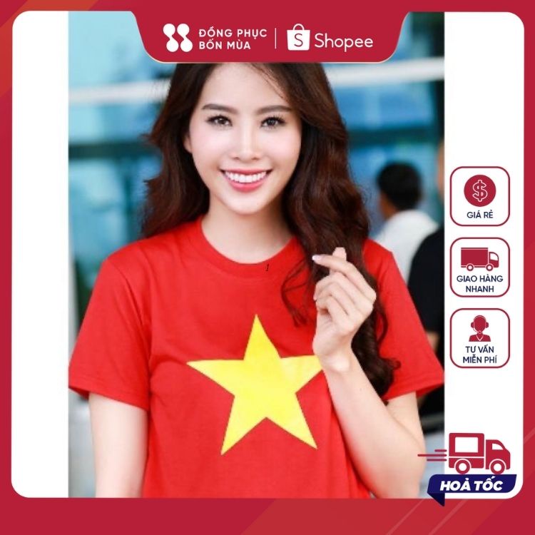 Áo Thun Cờ Đỏ Sao Vàng, Áo Tổ Quốc Cao Cấp Và Chất Lượng đủ size (10kg -75kg) sẵn hàng tại shop