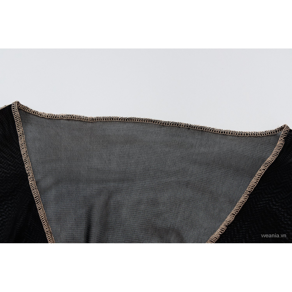 Áo Kiểu Dài Tay Cổ Chữ V Phối Nơ Xinh Xắn Cho Nữ