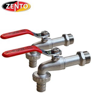 Combo 2 vòi vườn đồng tay inox Zento ZT706