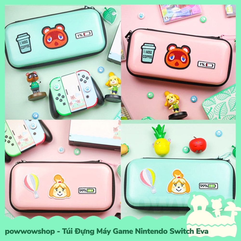 [Sẵn VN - Hỏa Tốc] Túi Đựng Máy Game Eva Nintendo Switch / Oled Phong Cách Animal Crossing Horizons Isabelle &amp; Tom Nook