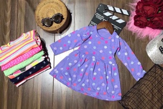 Váy cotton dài tay cho bé gái