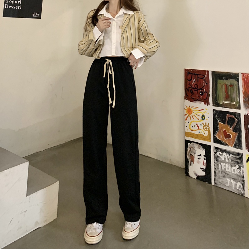 Quần dài ống rộng lưng cao sành điệu cho nữ