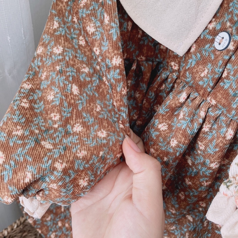 Váy nhung tăm bé gái size 80-140