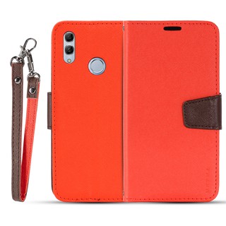 Huawei Honor 8x / 10 10 Lite / Play / V20 / Note 10 Thời Trang Hai Màu Da Họa Tiết Chữ Thập Flip cover Ví Điện Thoại