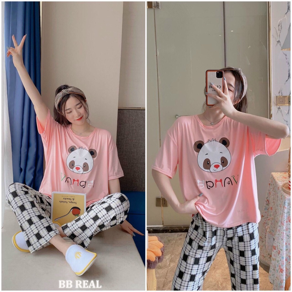 Đồ Bộ Mặc ở Nhà Bộ Đồ Ngủ Nữ Quần Dài Pijama Thun Lạnh Đẹp [CODE 53-56] Freesize Từ 45-55Kg - BB REAL | BigBuy360 - bigbuy360.vn