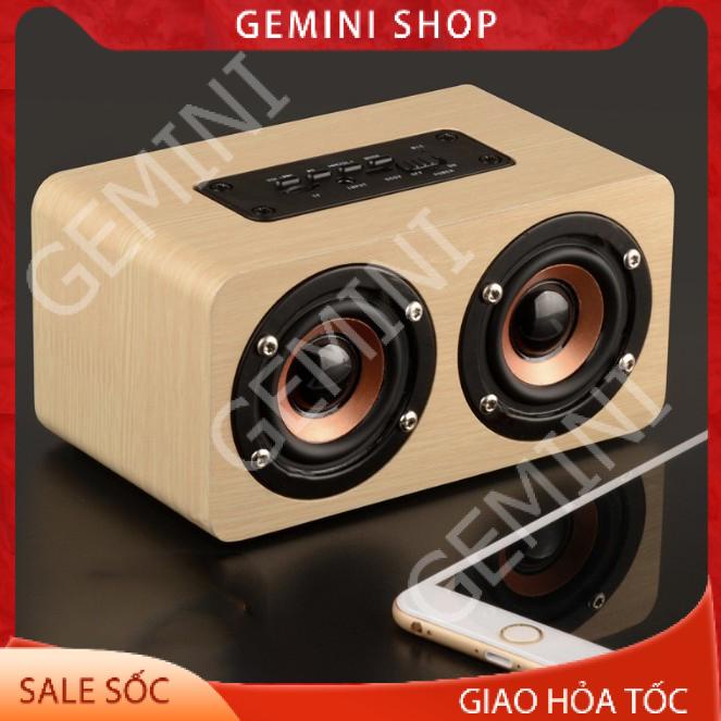 Loa Bluetooth 10W gỗ V5 Công nghệ Hifi âm Bass mạnh mẽ GEMINI SHOP