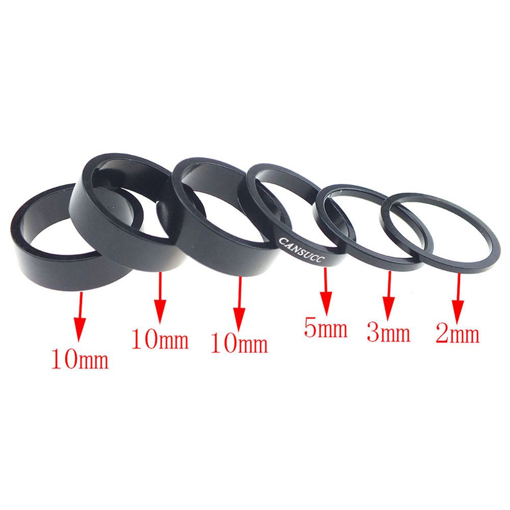 Set 6 vòng đệm nâng ghi đông xe đạp MTB bằng hợp kim nhôm nhiều màu