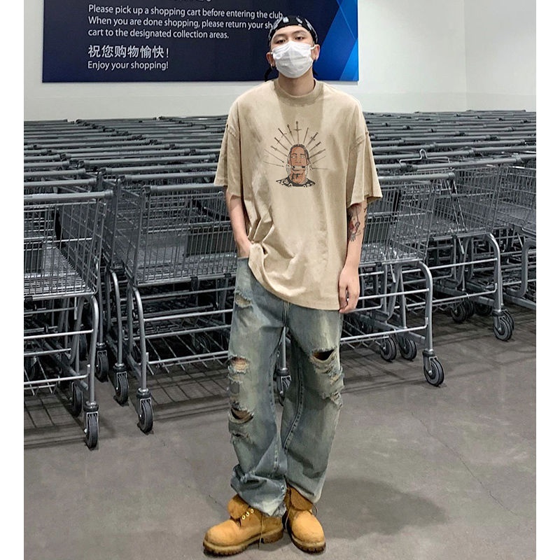 Áo Thun Tay Ngắn In Chữ Phong Cách hip hop Thời Trang Cho Nam