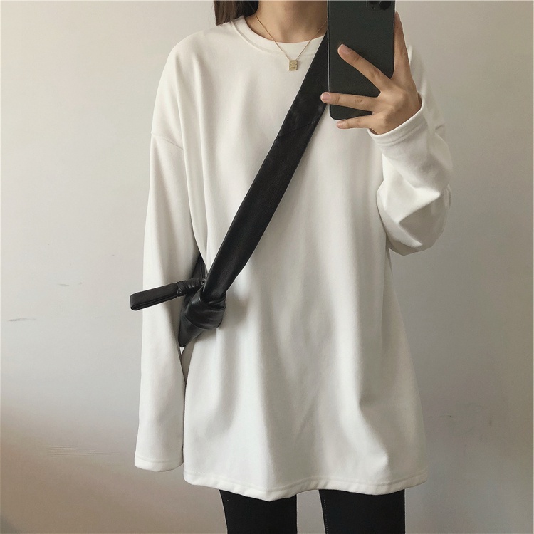 SUXI Áo thun tay dài cổ tròn thiết kế mới thời trang mùa thu theo phong cách hàn quốc cho nữ