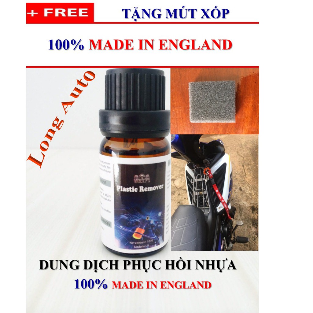 Chai phục hồi nhựa Plastic Remover England 10ml