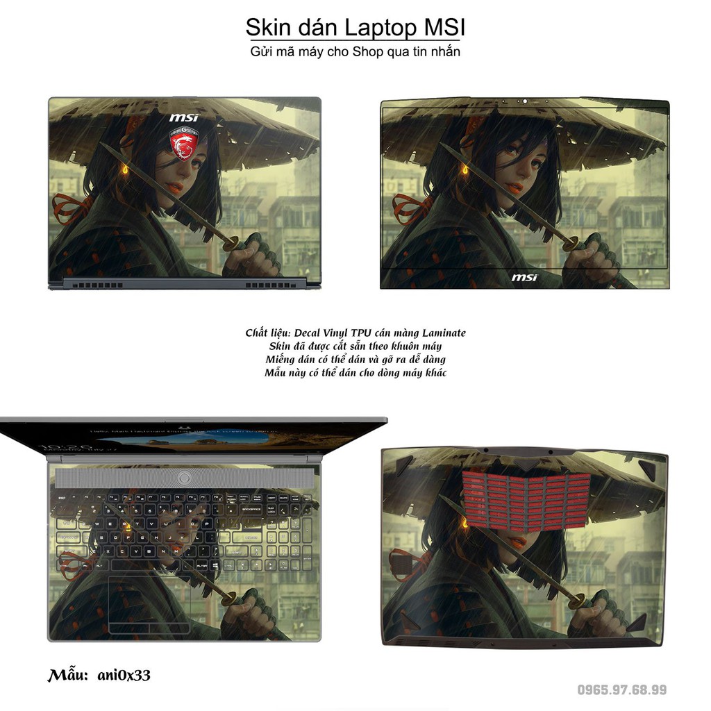 Skin dán Laptop MSI in hình Anime image (inbox mã máy cho Shop)