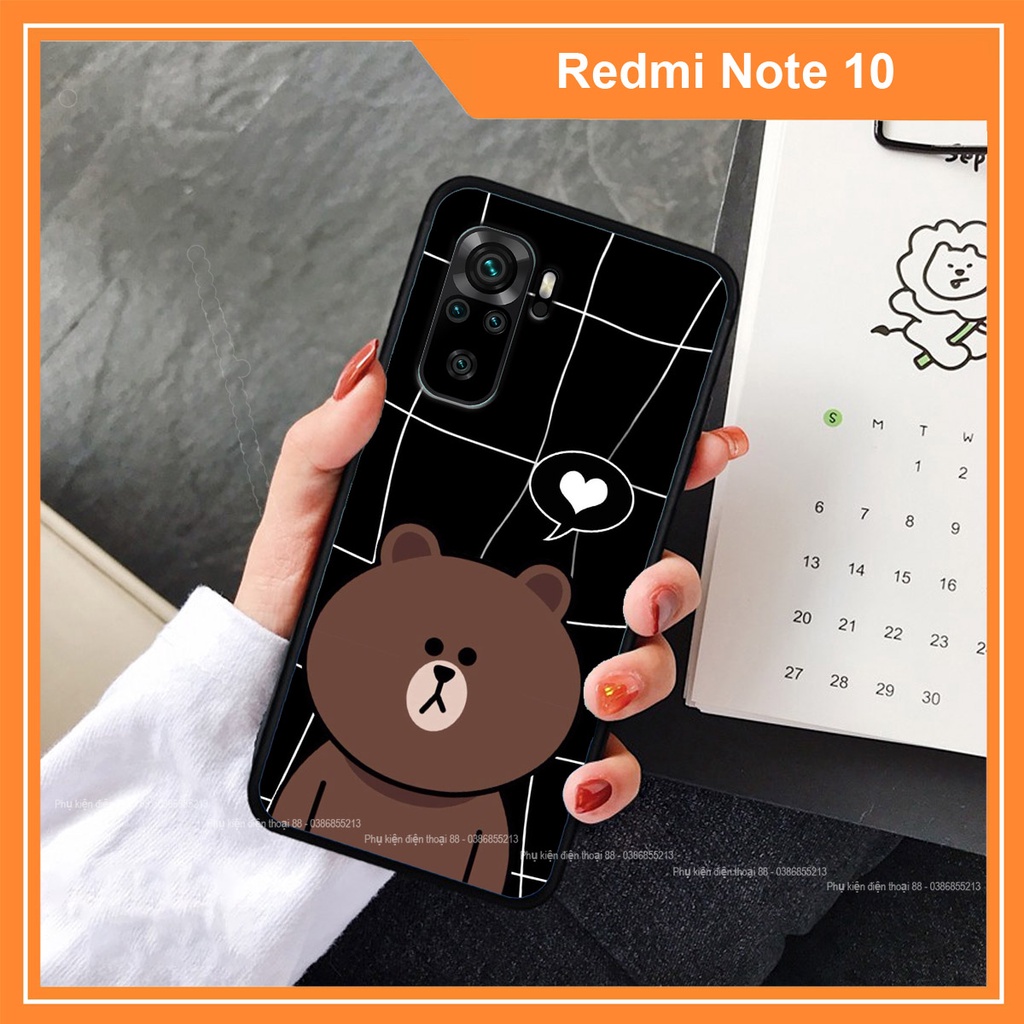 Ốp lưng Xiaomi Redmi Note 10 in hình 3D dễ thương gấu bear đáng yêu - RẺ - BỀN - ĐẸP