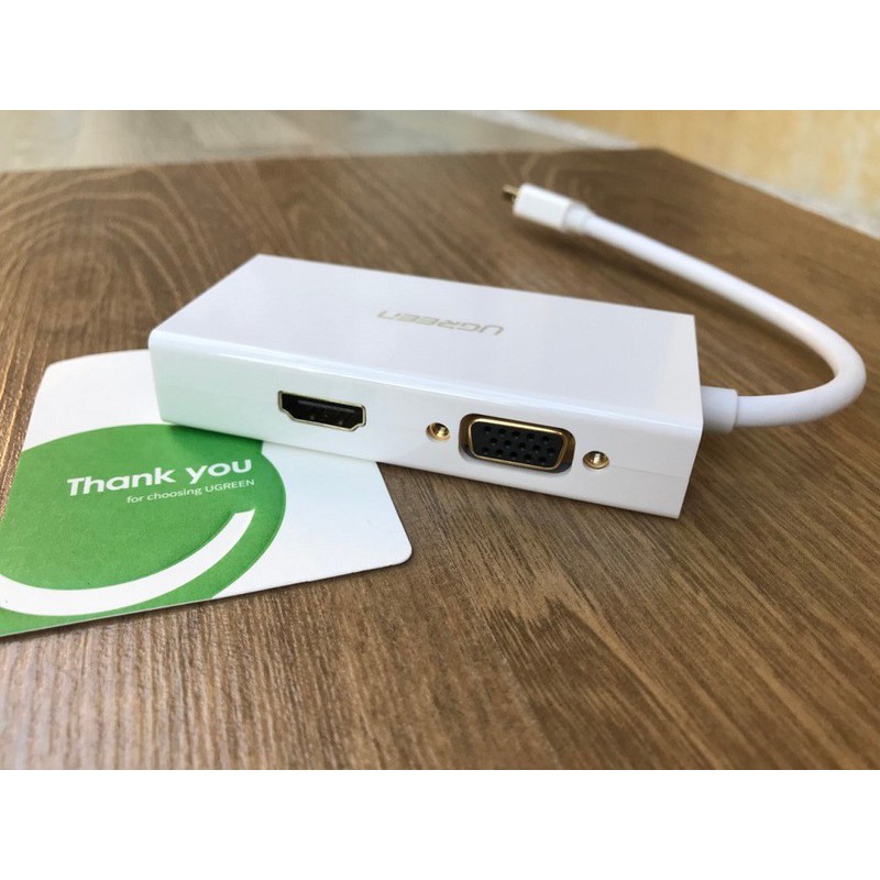Cáp Chuyển Mini DisplayPort (Thunderbolt) Sang HDMI + VGA + DVI 24+1 Ugreen 20417/20418 - Hàng Chính Hãng