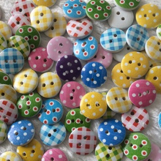 ☘️Cúc áo gỗ in hoa văn☘️