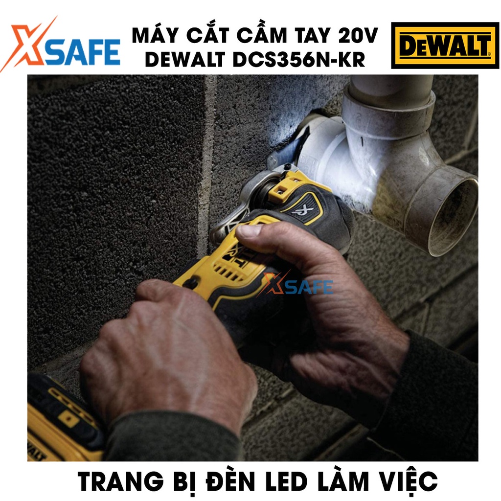 Máy cắt cầm tay 20V DEWALT kèm bộ phụ kiện lưỡi cắt Máy cắt cầm tay DeWalt trang bị đèn LED làm việc, ba cấp tốc độ