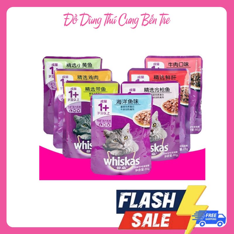Thức Ăn Pate WHISKAS Cho Mèo -Nội Địa Trung- Mọi Lứa Tuổi -- Date Mới