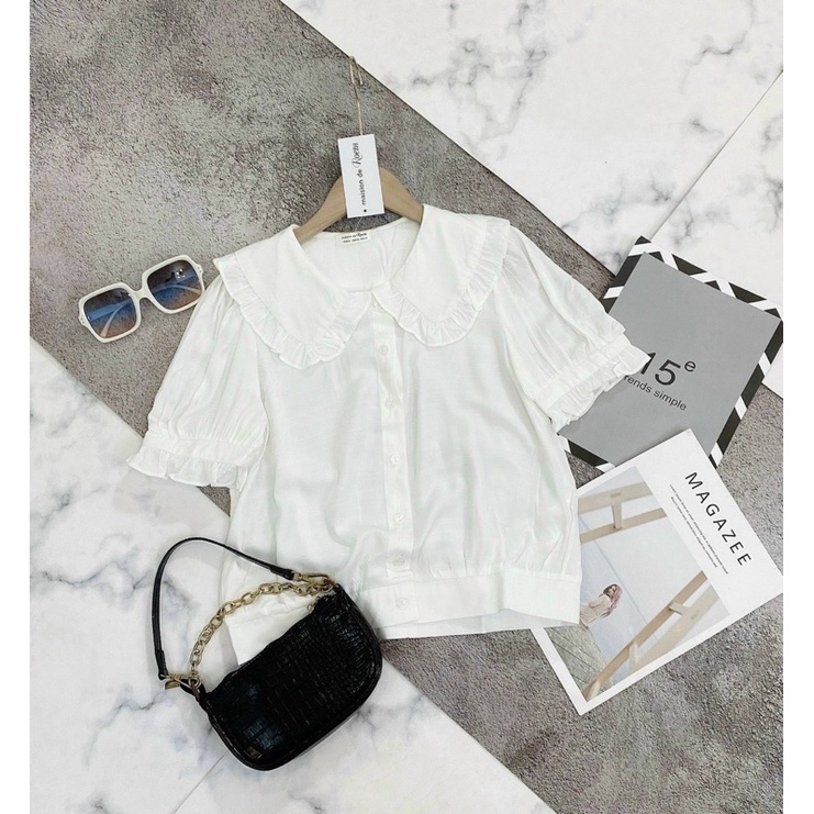 Áo trắng cổ sen