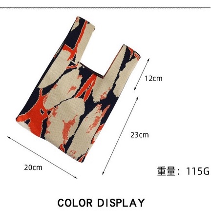 Túi Đeo Vai Đan Len Họa Tiết Sọc Caro Thời Trang Cho Nữ