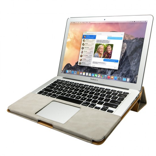 Bao da cao cấp Jisoncase cho Macbook (dạng quyển sổ) màu xám