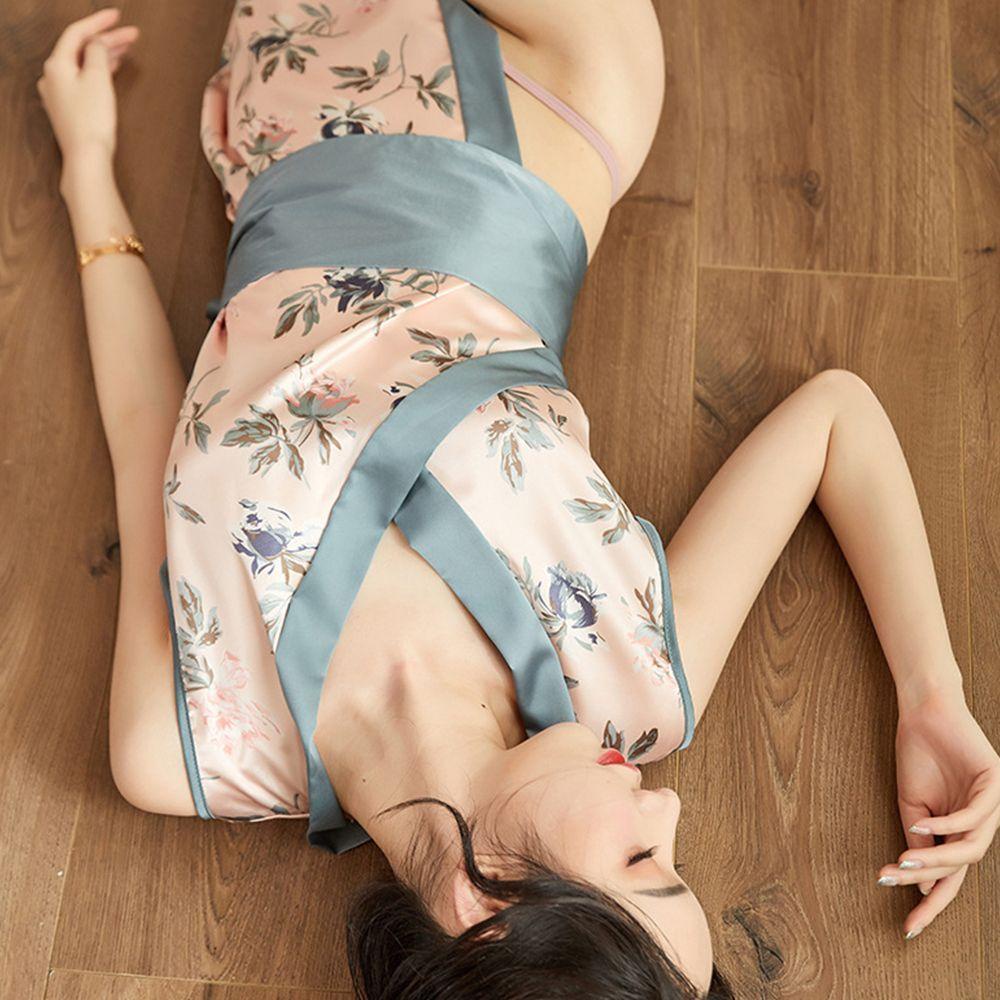 SOMEDAYZL Bộ Đồ Lót Hóa Trang Kimono Màu Trơn Ngọt Ngào Dễ Thương Cho Bạn Gái