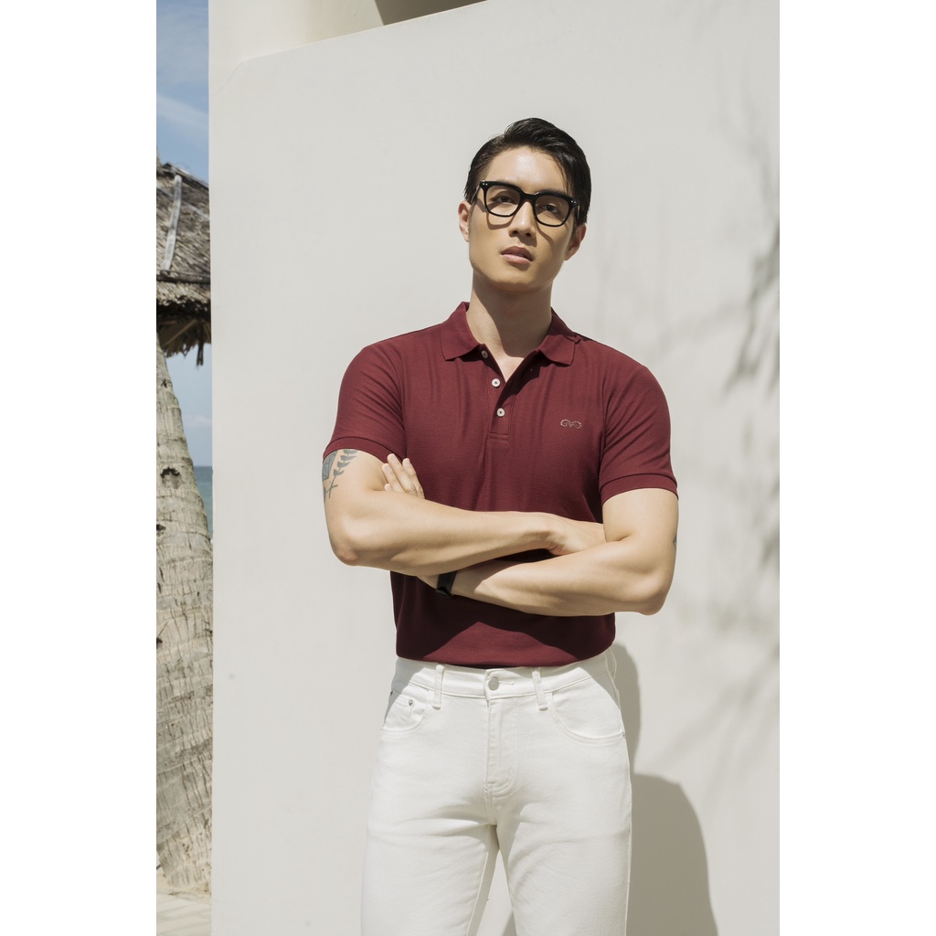 Áo Polo Americus Gosani Logo Bạch Dương Màu Đỏ Đô và Đỏ Tươi