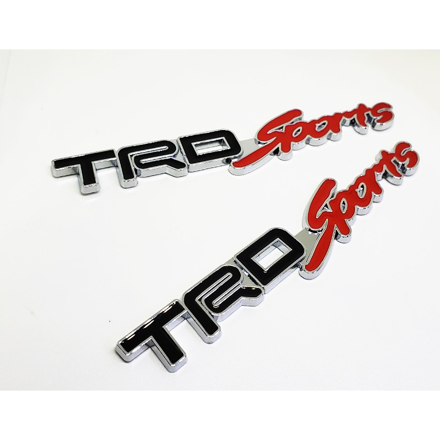 BỘ 2 TEM KIM LOẠI CHỬ TRD SPORT CHO XE OTO