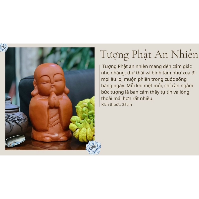 Tượng Phật An Nhiên Bộ Tượng Tứ Không 4 Chú Tiểu Tượng Búp Bê Decor Gốm Sứ Bát Tràng Cao Cấp