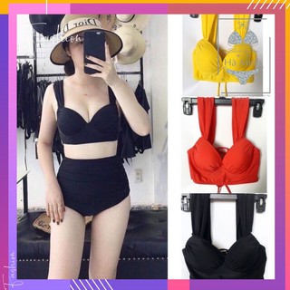 [Xưởng May Bikini Hà Minh] Bikini, Đồ Bơi Đi Biển Hai Mảnh Tay Vuông Cạp Cao Secxy AG08