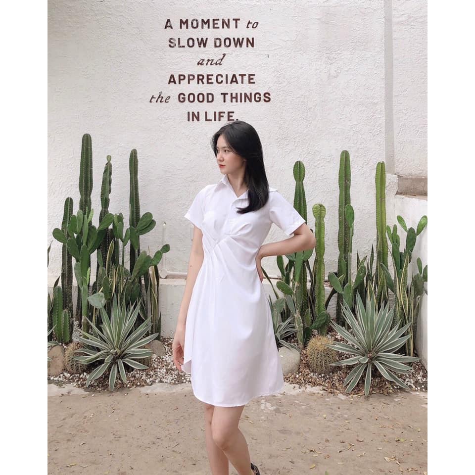 SET ĐẦM XẾP LY 2 MÀU TRẮNG ĐEN KÈM QUẦN | BigBuy360 - bigbuy360.vn