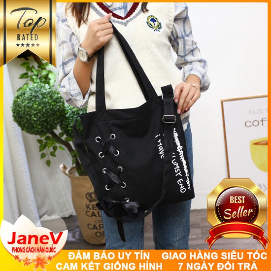 Túi Vải Tote The Clumsy Cao Cấp Thời Trang Hàn Quốc TVNN202