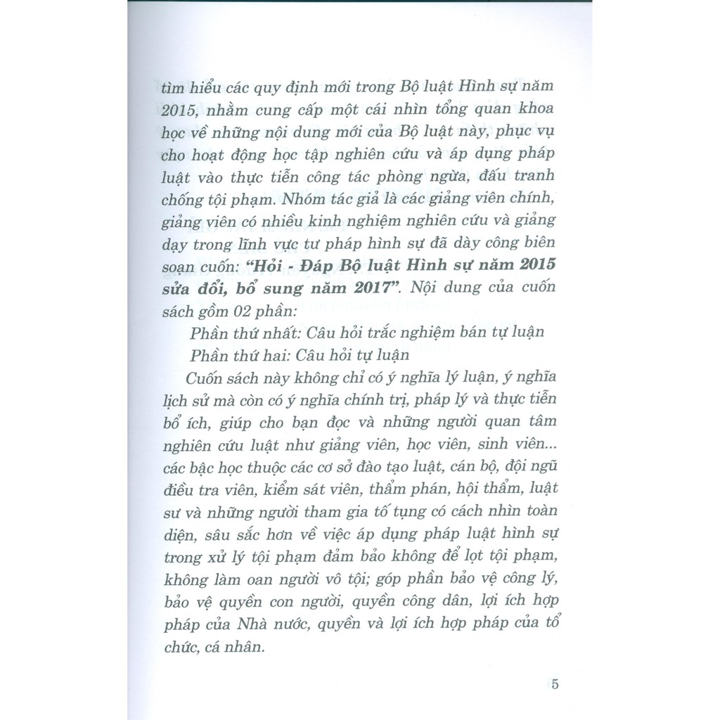 Sách - Hỏi - Đáp Bộ Luật Hình Sự Năm 2015, Sửa Đổi Bổ Sung Năm 2017 | BigBuy360 - bigbuy360.vn