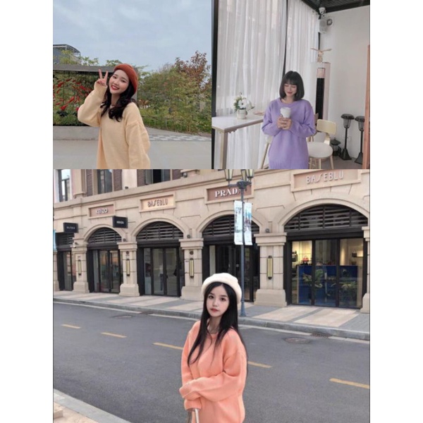 Áo len nữ dài tay dày dặn thu đông phong cách Ulzzang Hàn Quốc | BigBuy360 - bigbuy360.vn
