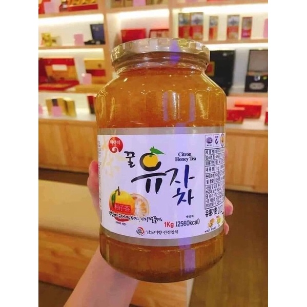 CHANH MẬT ONG HÀN QUỐC - HŨ 1 KG - GIẢM HO HIỆU QUẢ