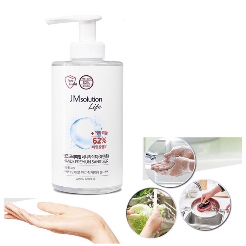 Gel rửa tay khô diệt 99% vi khuẩn Jm Solution Hands Premium Santizer 500ml