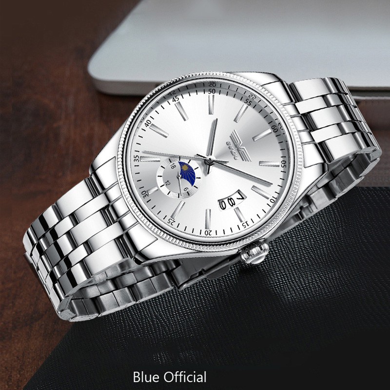 (CHUẨN MEN)Đồng Hồ Nam Lịch Ngày SWIDU SWI028 Doanh Nhân Dây Thép Cao Cấp Không GỈ _Full Box | BigBuy360 - bigbuy360.vn