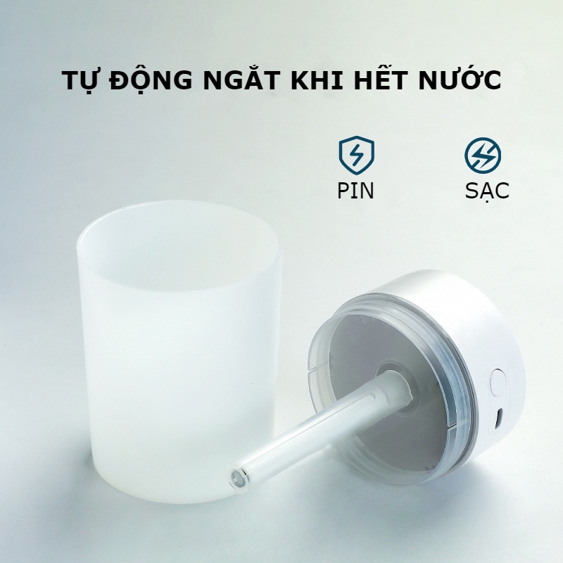 Máy Phun Sương Tạo ẩm Không Khí Mini Có đèn Led Nhiều Màu Sắc 260ml, Xông Khuyếch Tán Tinh Dầu Xe Hơi ô Tô Trong Nhà